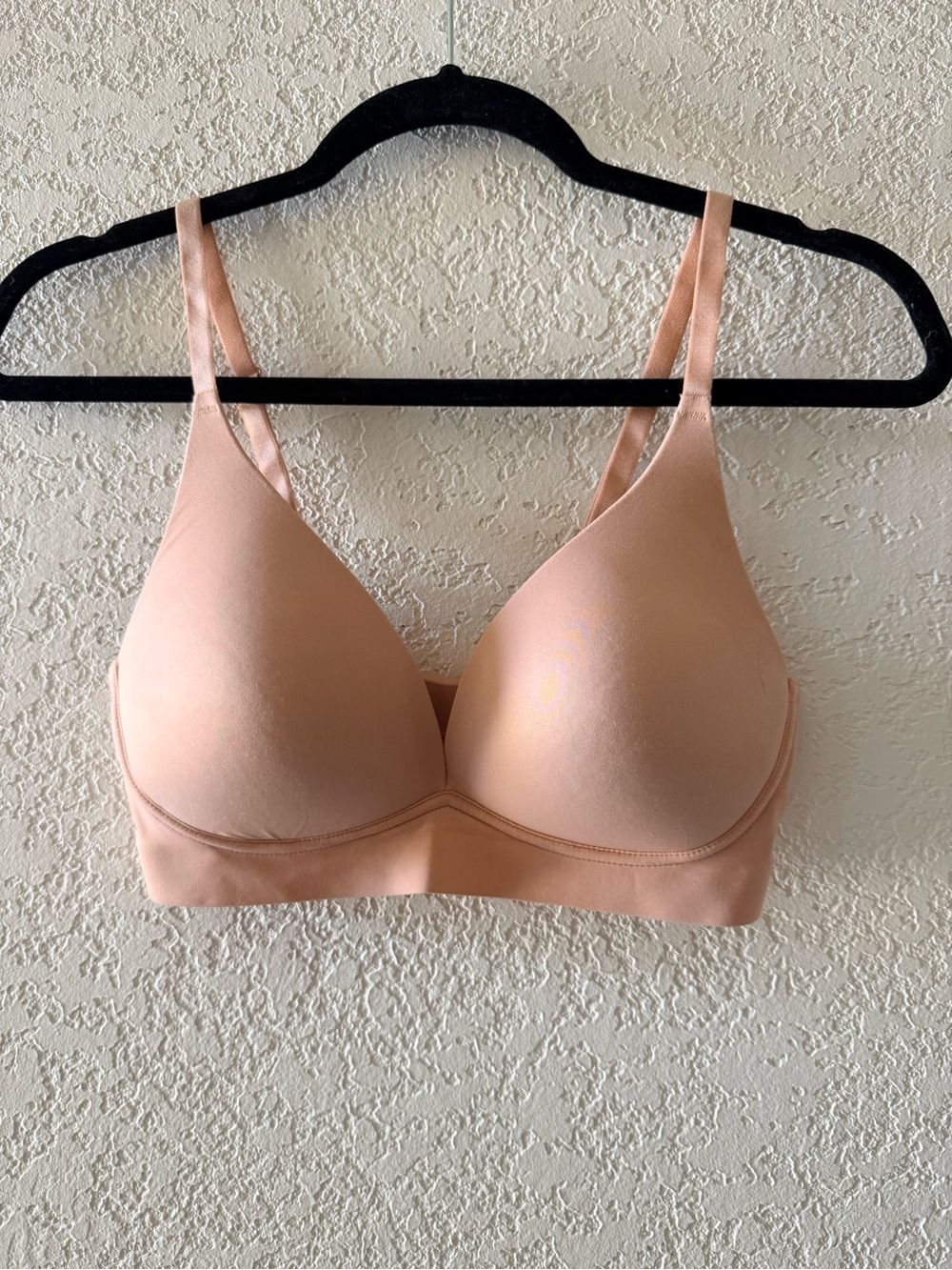 SOMA Embliss Luxe Plunge Bralette Tan Beige Wireless Adjustable Straps Bra Sz S